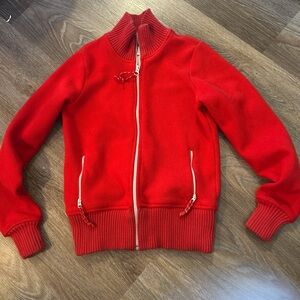 vintage Red Zip-Up Sweater